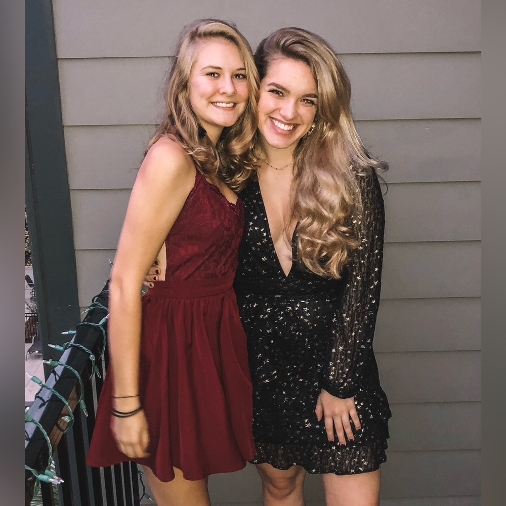 Sadie and Sage Black Dress with Gold Stars